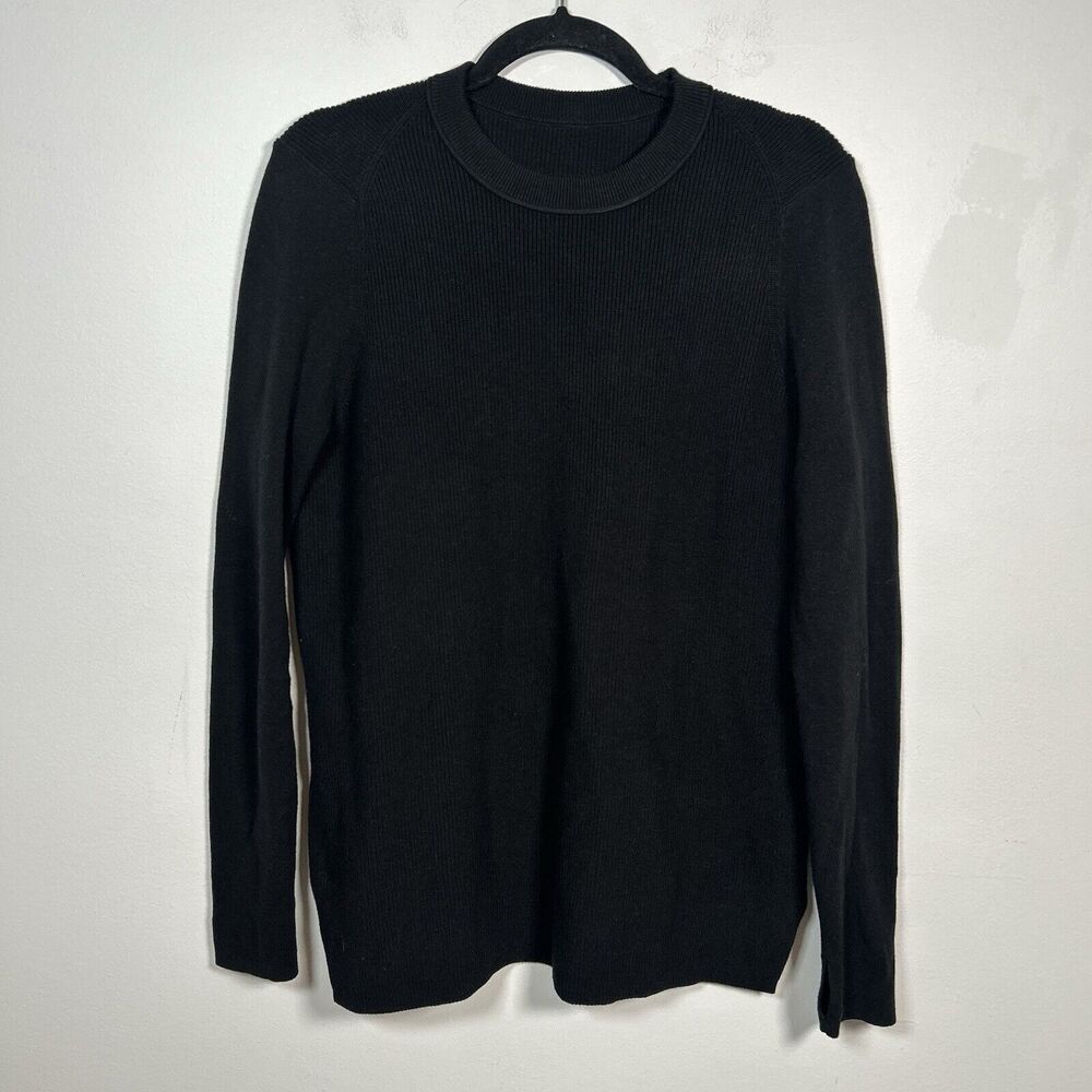 Lululemon Take It All In Cotton-Blend Sweater Black Crewneck Women's Size Medium